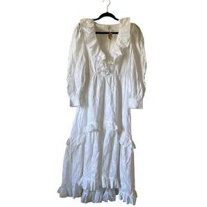 Rhode Resort maxi white dress size S lips print C10